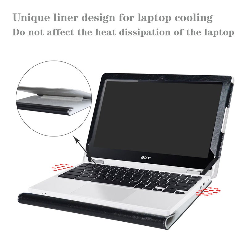 Alapmk Protective Case Cover for Acer Chromebook R11 CB5-132T C738T/Acer Chromebook 11 CB3-131/Acer Spin 1 SP111-33 & CTL Chromebook NL71CT-L 11.6" Laptop,Black - Image 4